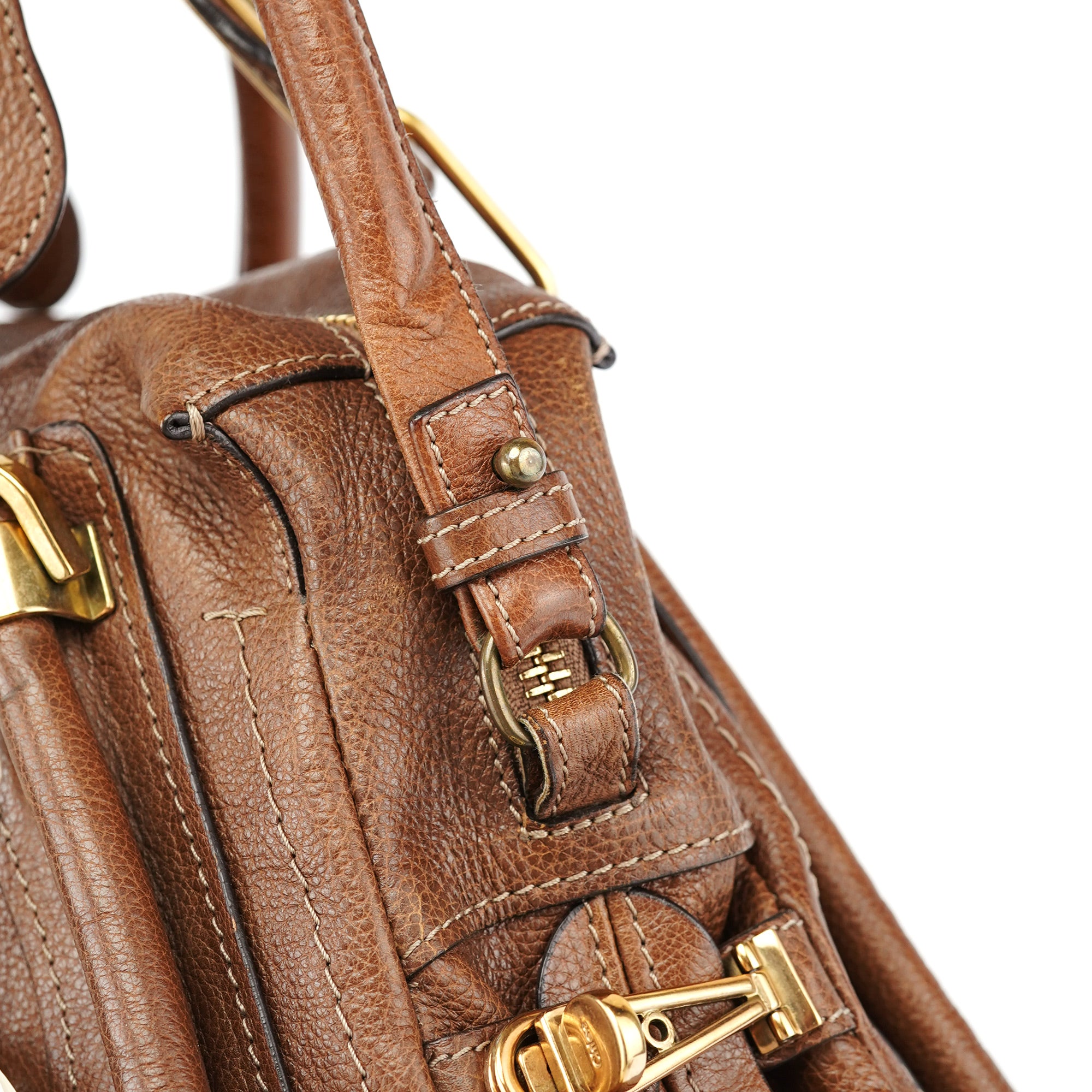 Chloé Paraty 2-Way Schultertasche aus braunem Leder