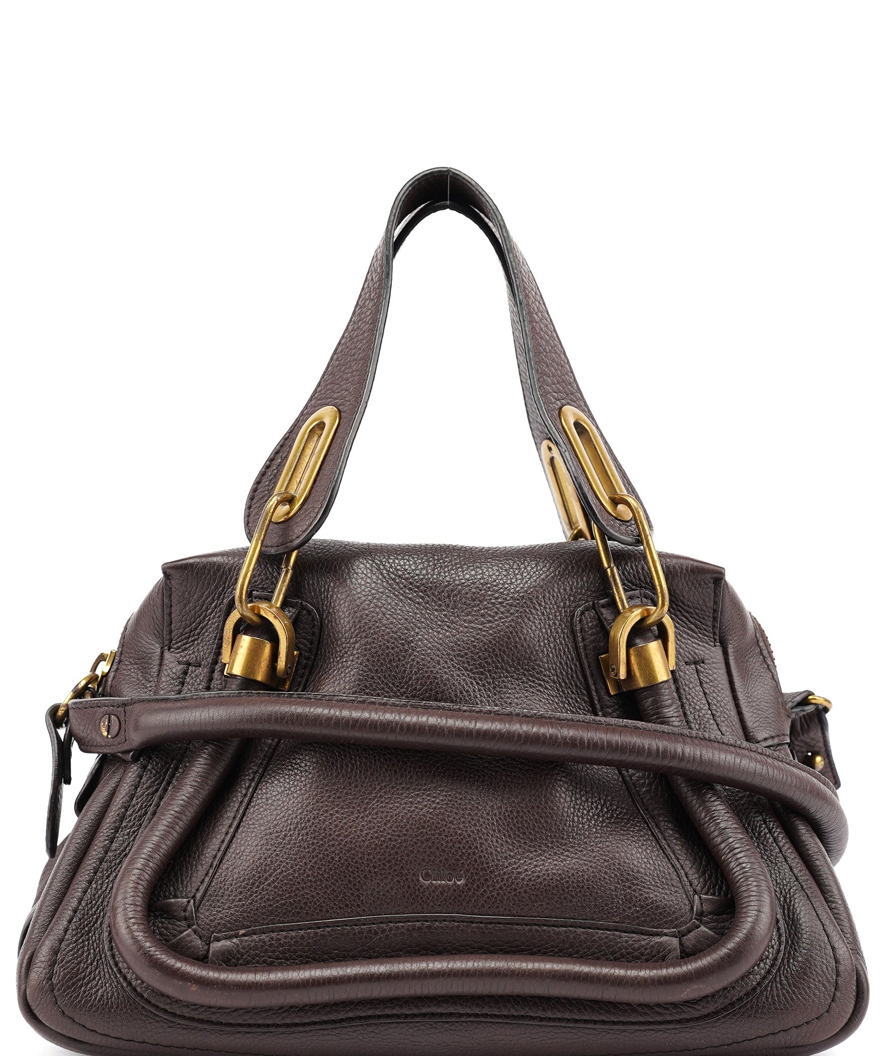 Chloé Brown Leather Paraty 2-Way Shoulder Bag