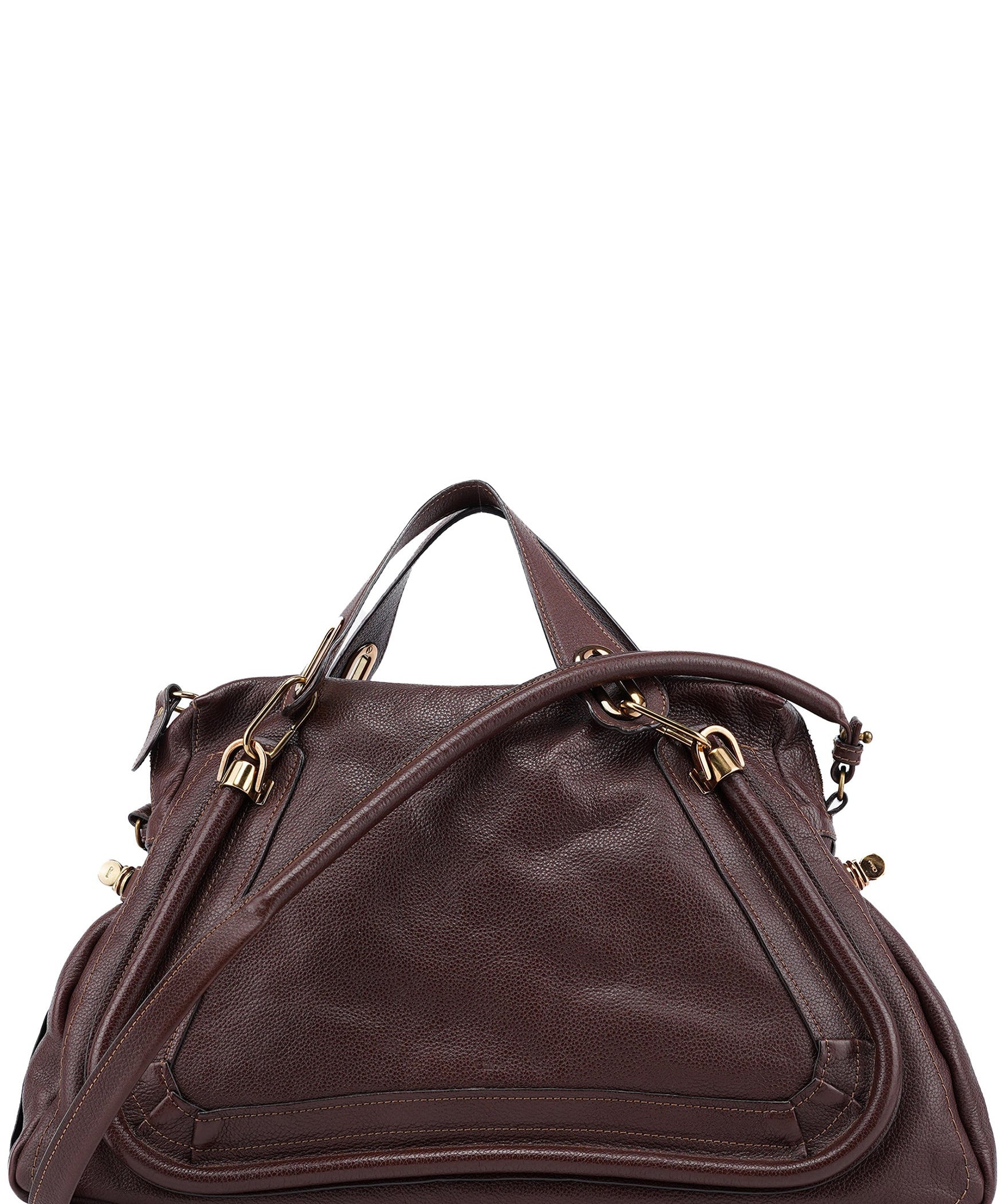Chloé Brown Leather Paraty 2-Way Shoulder Bag