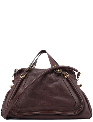 Chloé Brown Leather Paraty 2-Way Shoulder Bag