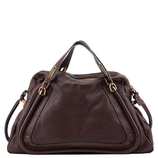 Chloé Brown Leather Paraty 2-Way Shoulder Bag