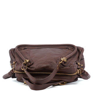 Chloé Brown Leather Paraty 2-Way Shoulder Bag