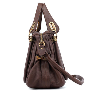 Chloé Brown Leather Paraty 2-Way Shoulder Bag