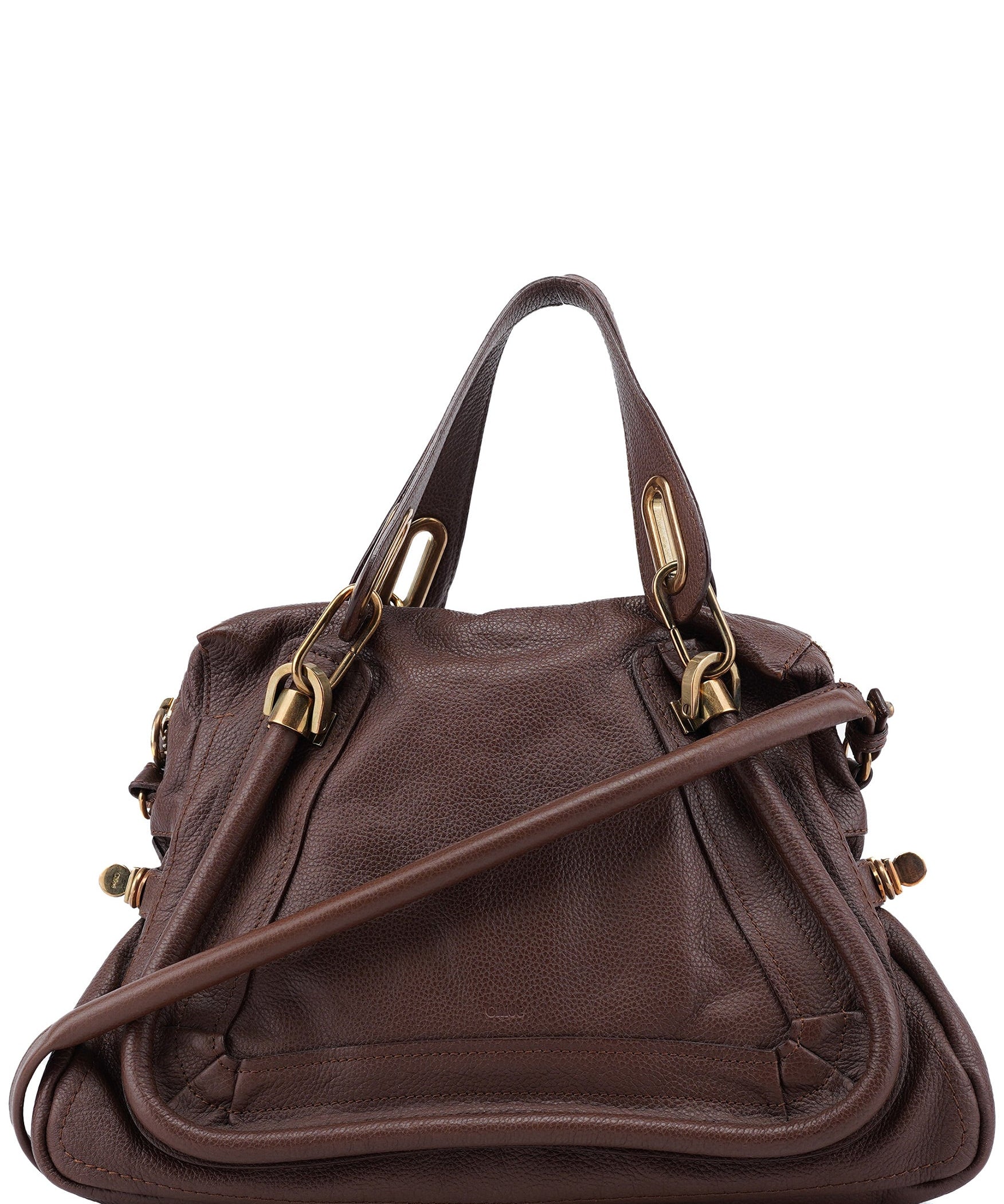 Chloé Brown Leather Paraty 2-Way Shoulder Bag