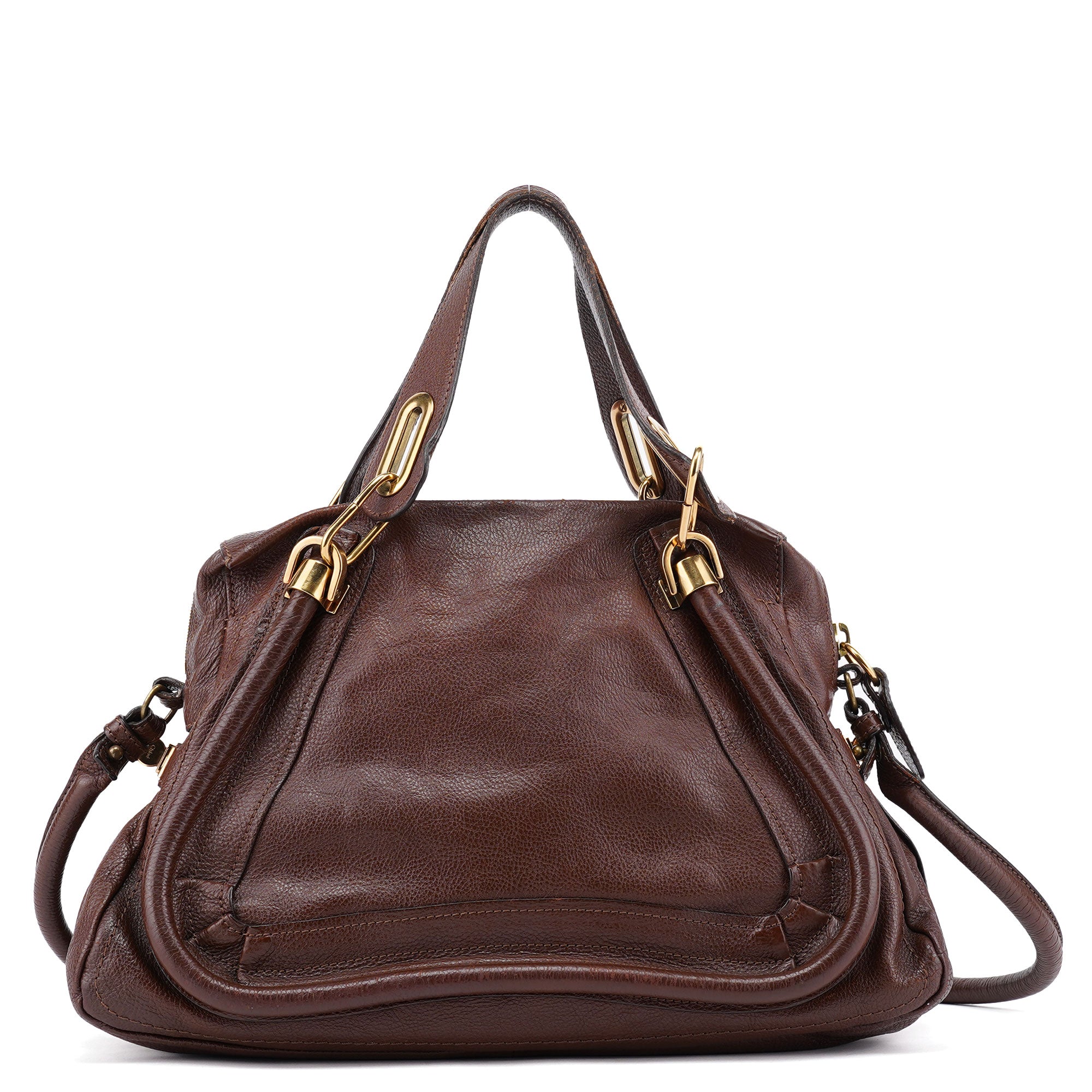 Chloé Brown Leather Paraty 2-Way Shoulder Bag