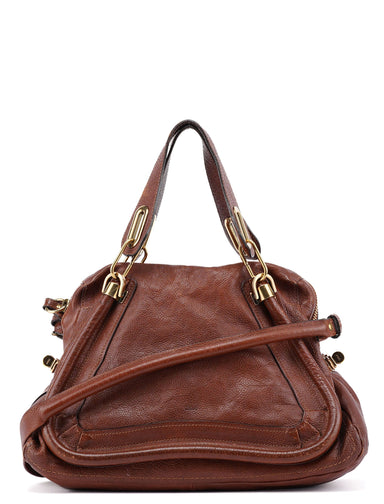 Chloé Brown Leather Paraty 2-Way Shoulder Bag