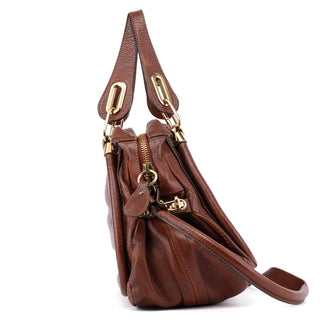 Chloé Brown Leather Paraty 2-Way Shoulder Bag