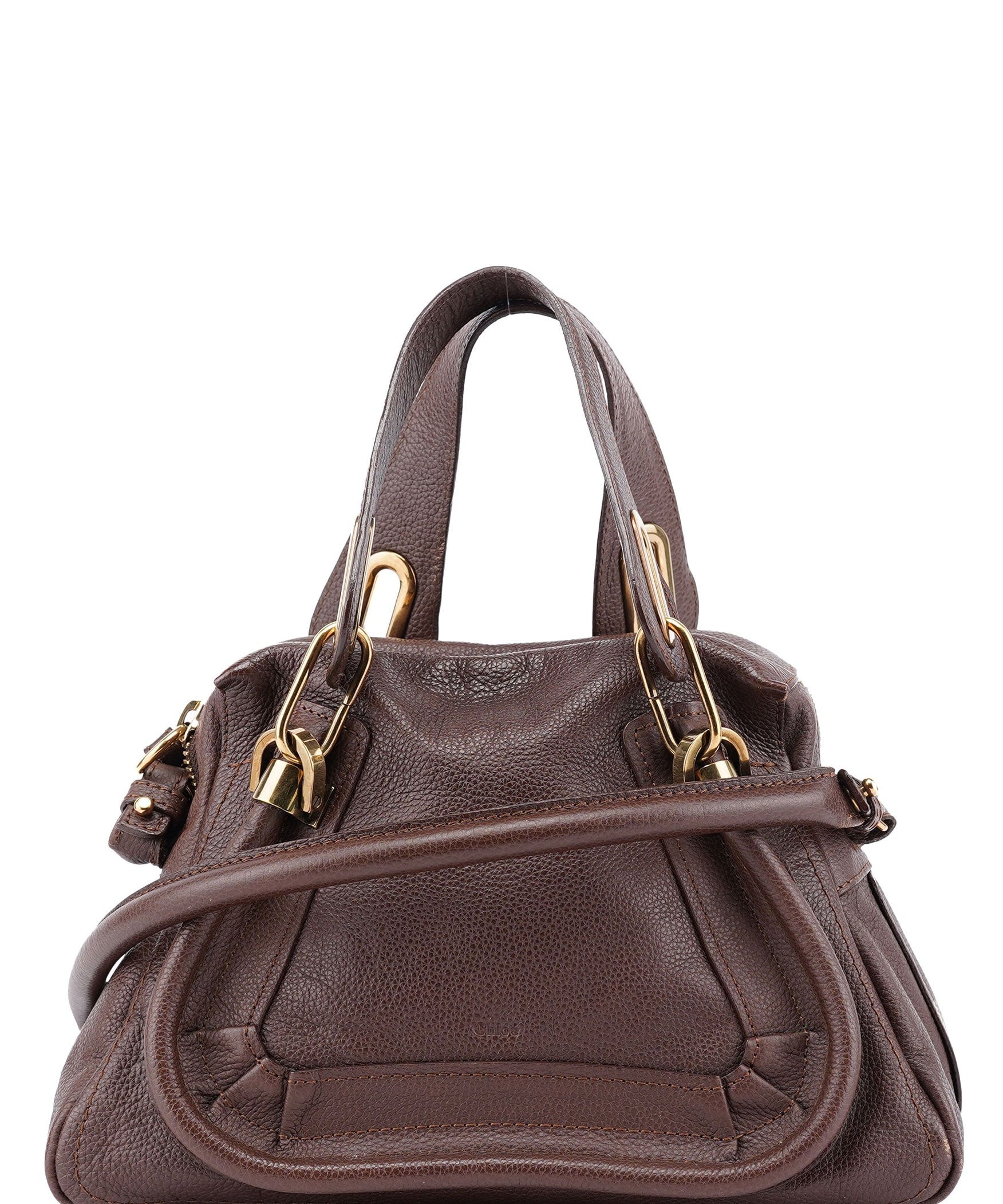 Chloé Brown Leather Paraty 2-Way Shoulder Bag