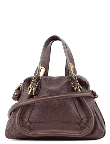 Chloé Brown Leather Paraty 2-Way Shoulder Bag