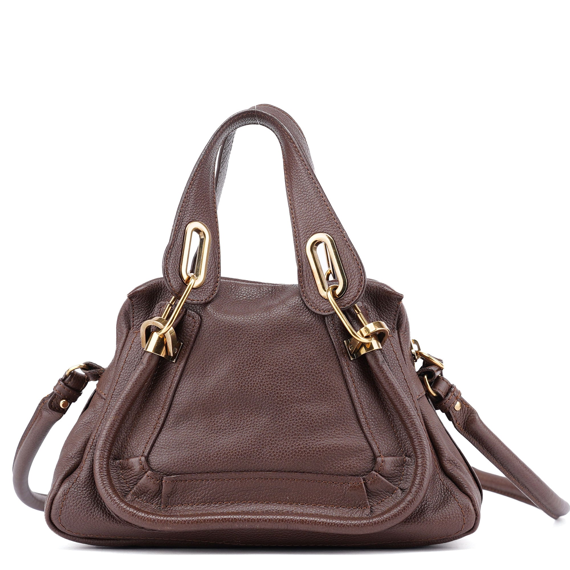 Chloé Sac deux portés Paraty en cuir marron