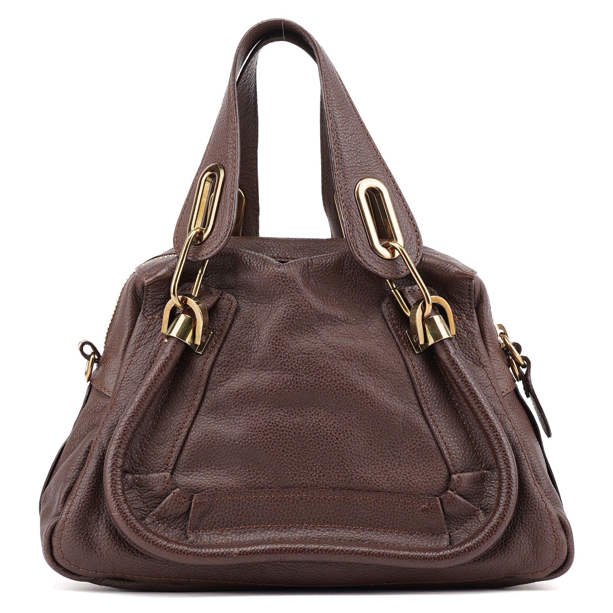 Chloé Brown Leather Paraty Tote Bag