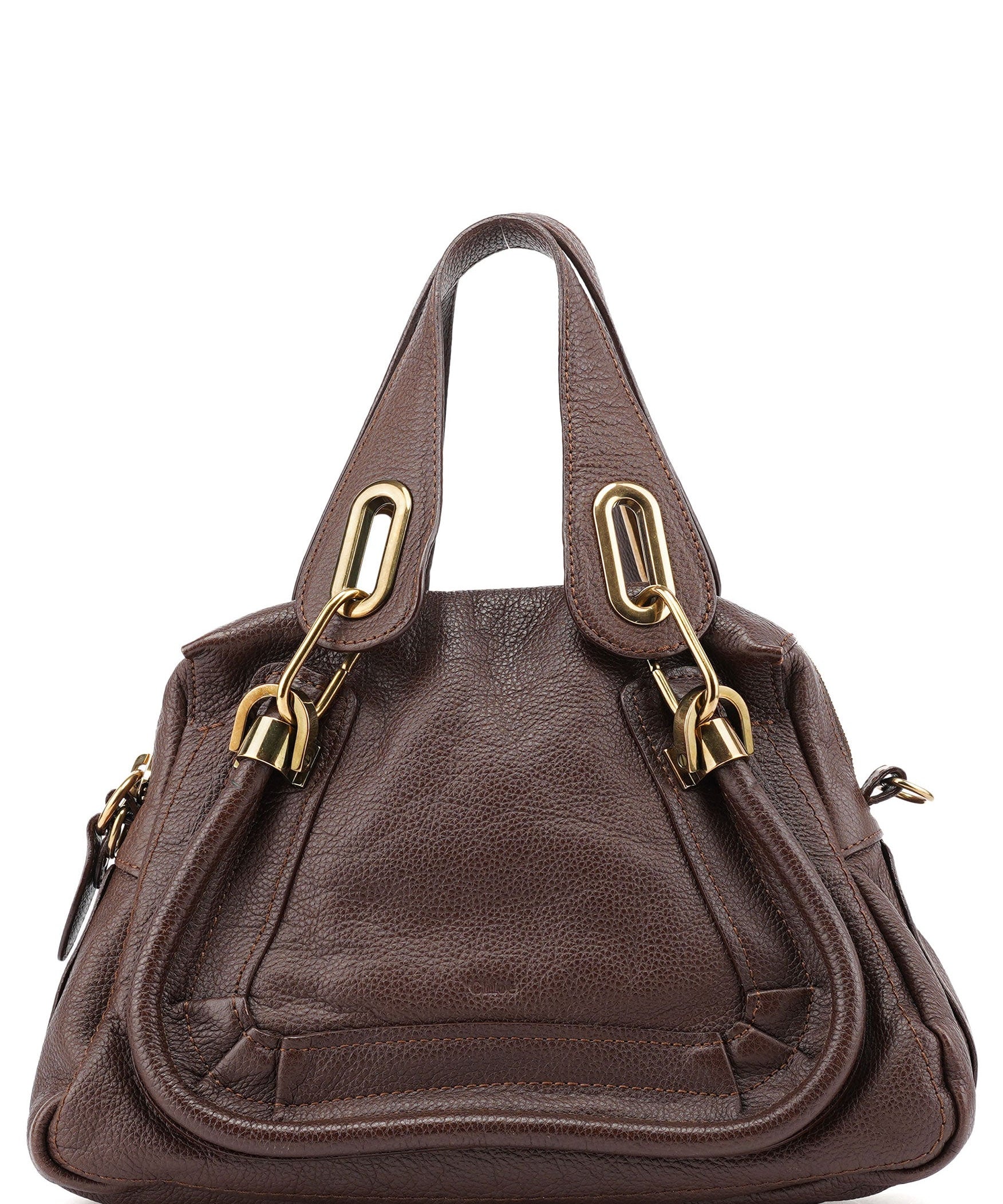 Chloé Brown Leather Paraty Tote Bag