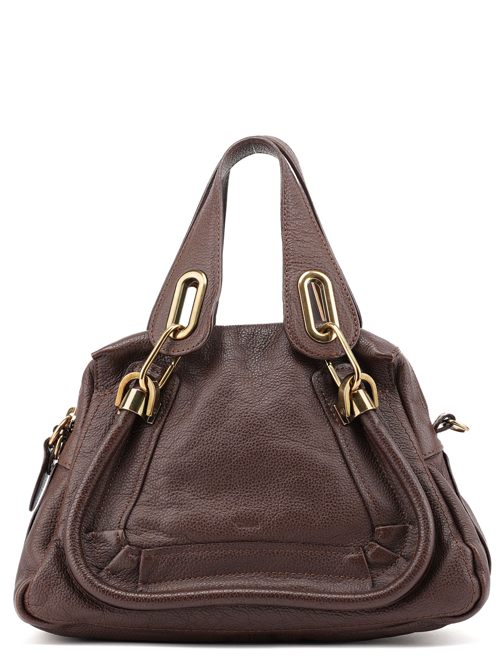 Chloé Brown Leather Paraty Tote Bag