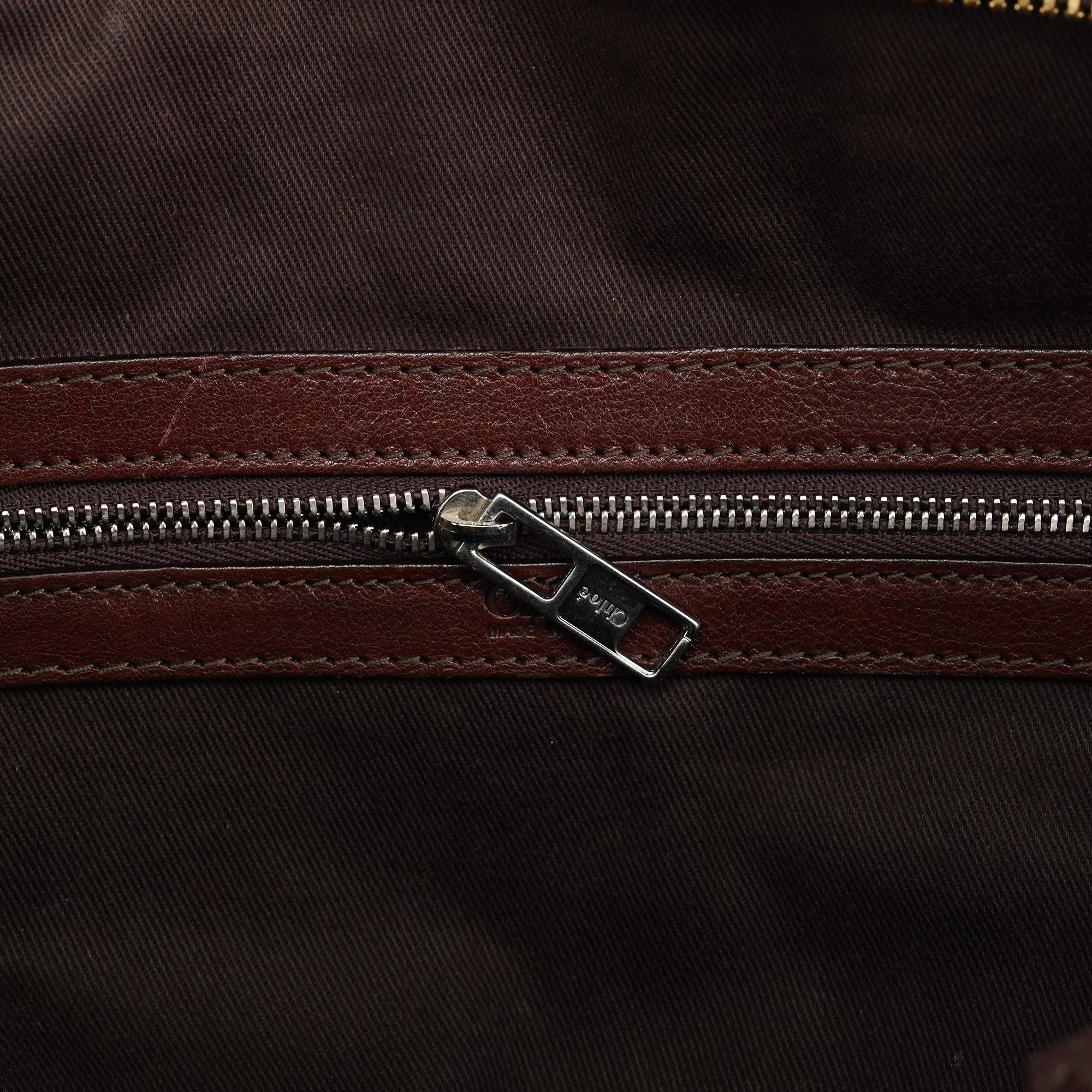 Chloe Brown Leather Pocket Tote Bag