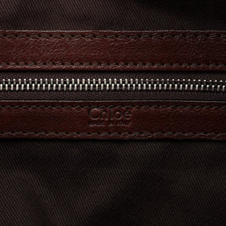 Chloe Brown Leather Pocket Tote Bag