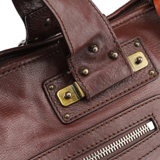 Chloe Brown Leather Pocket Tote Bag