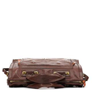 Chloe Brown Leather Pocket Tote Bag