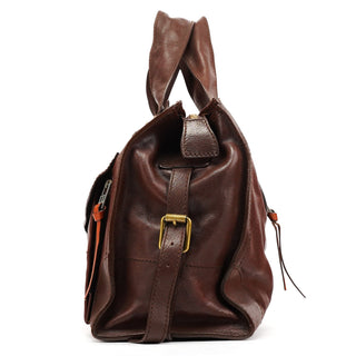 Chloe Brown Leather Pocket Tote Bag