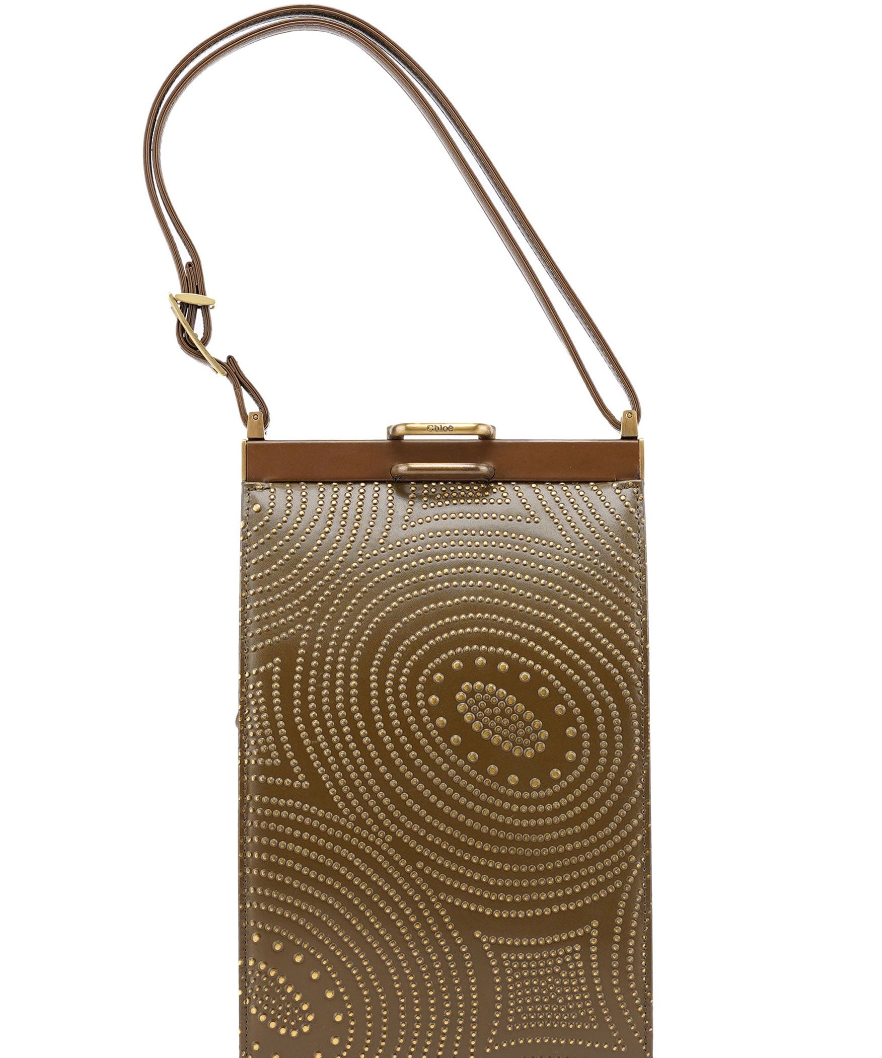 Chloé Brown Leather Studded Mini Bag