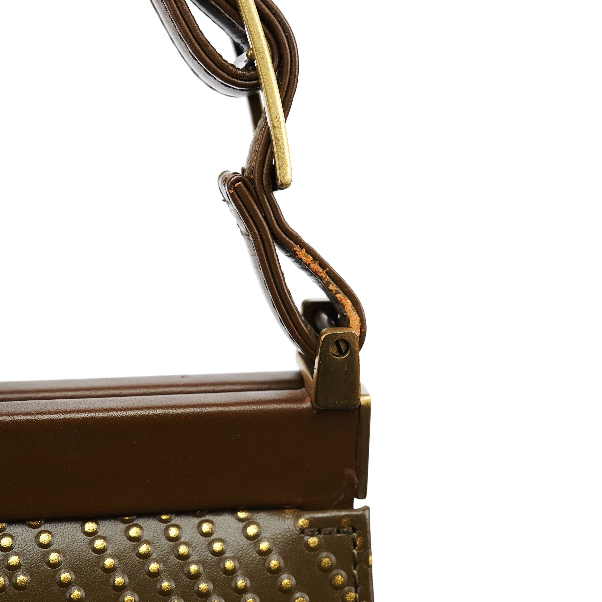 Chloé Brown Leather Studded Mini Bag