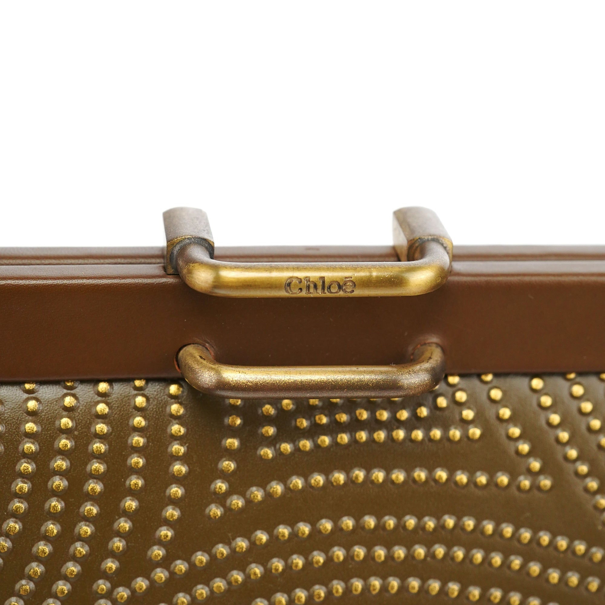 Chloé Brown Leather Studded Mini Bag