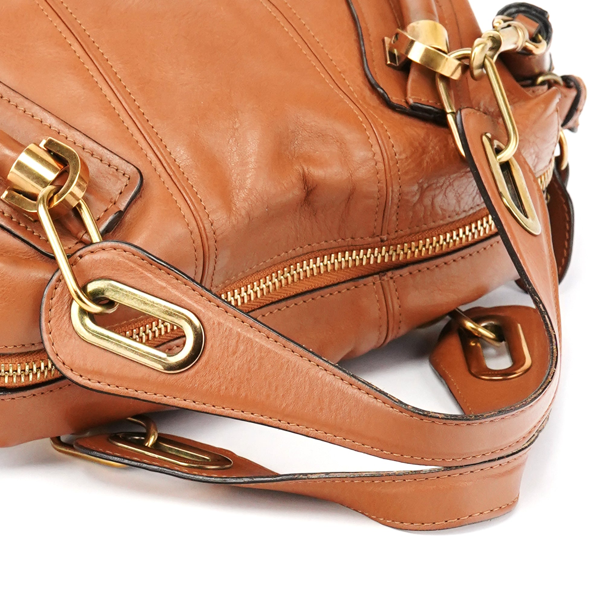 Chloé Paraty 2-Way Tasche aus braunem Leder mit Quaste