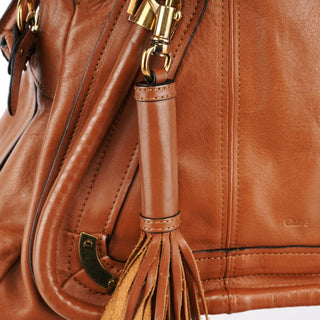 Chloe Brown Leather Tassel Paraty 2-Way Bag