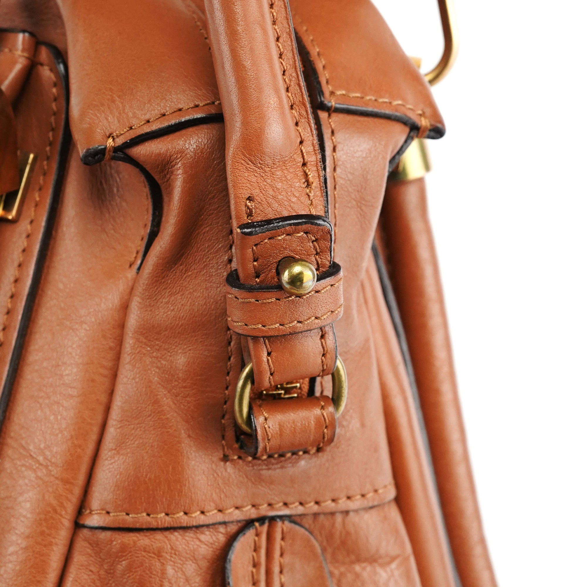 Chloé Paraty 2-Way Tasche aus braunem Leder mit Quaste