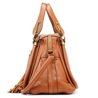 Chloe Brown Leather Tassel Paraty 2-Way Bag