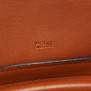 Chloé Brown Navy Leather Paraty 2-Way Shoulder Bag