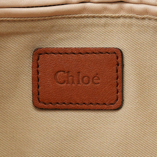 Chloé Brown Navy Leather Paraty 2-Way Shoulder Bag