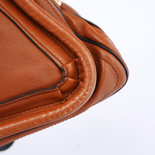 Chloé Brown Navy Leather Paraty 2-Way Shoulder Bag