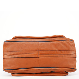 Chloé Brown Navy Leather Paraty 2-Way Shoulder Bag
