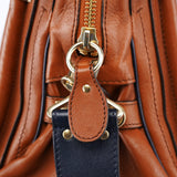 Chloé Paraty 2-Way Schultertasche aus Leder in Braun und Marineblau