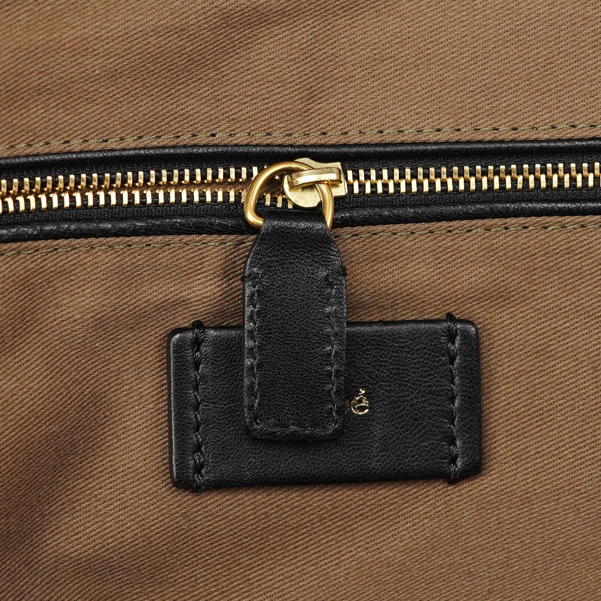 Chloé Brown Ostrich Leather Boston Bag