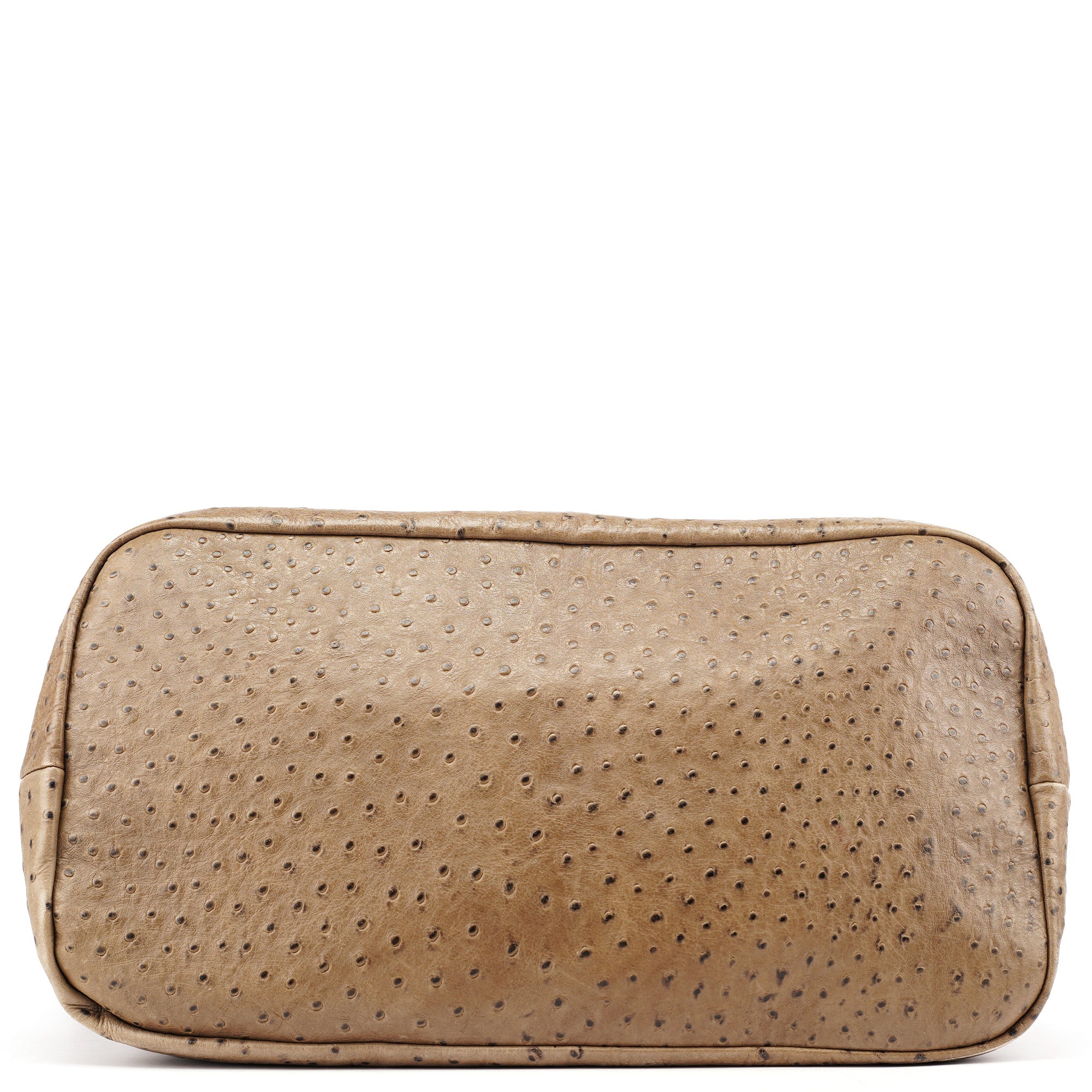Chloé Brown Ostrich Leather Boston Bag