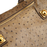 Chloé Brown Ostrich Leather Boston Bag