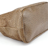 Chloé Brown Ostrich Leather Boston Bag