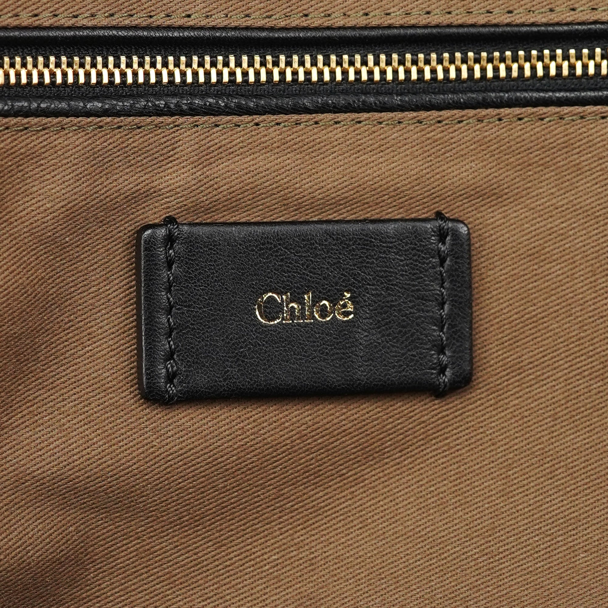 Chloé Brown Ostrich Leather Boston Bag
