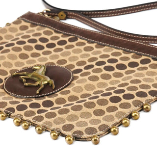 Chloe Brown Polkadot Horse Crossbody Bag