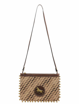 Chloe Brown Polkadot Horse Crossbody Bag