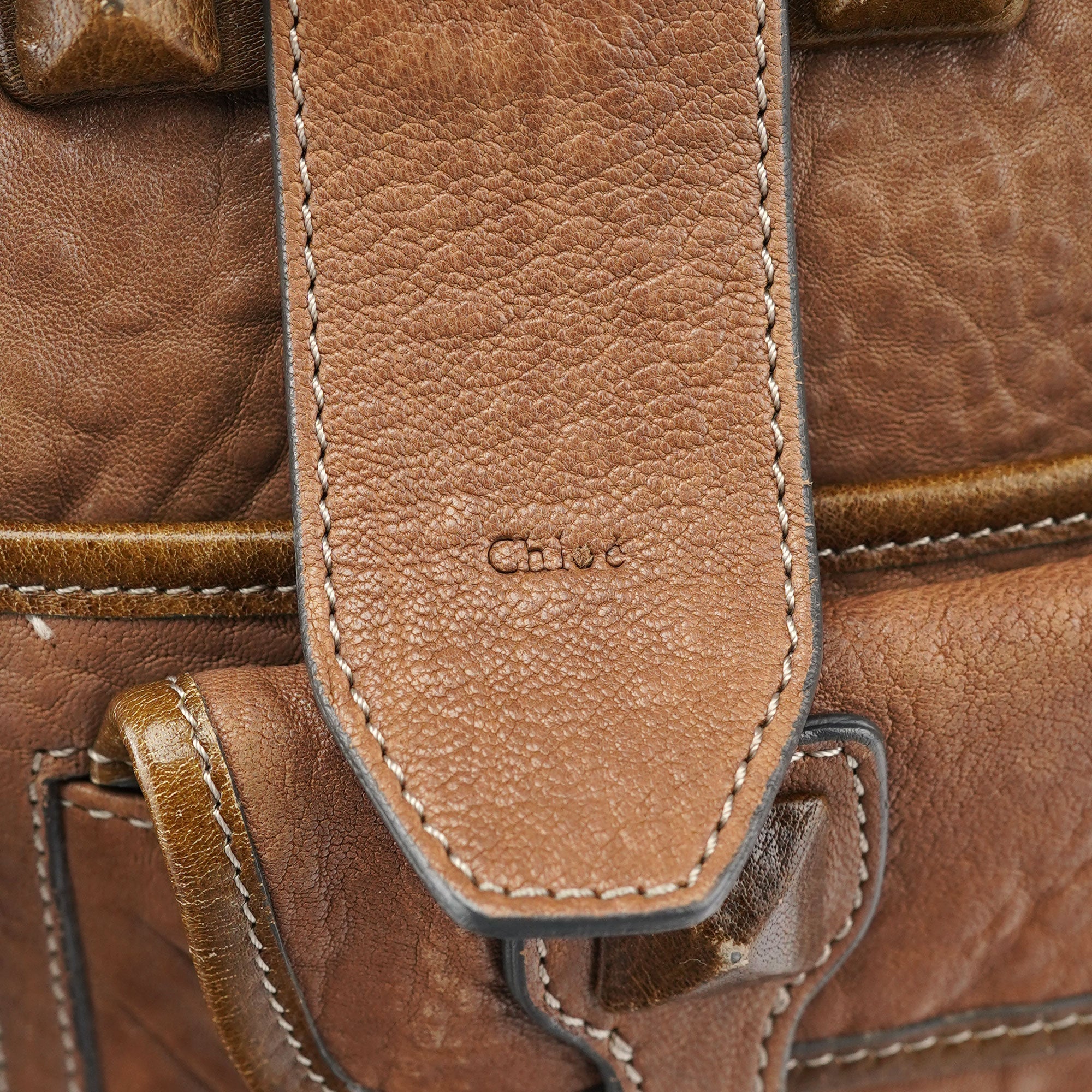 Chloé Brown Studded Leather Tote Bag