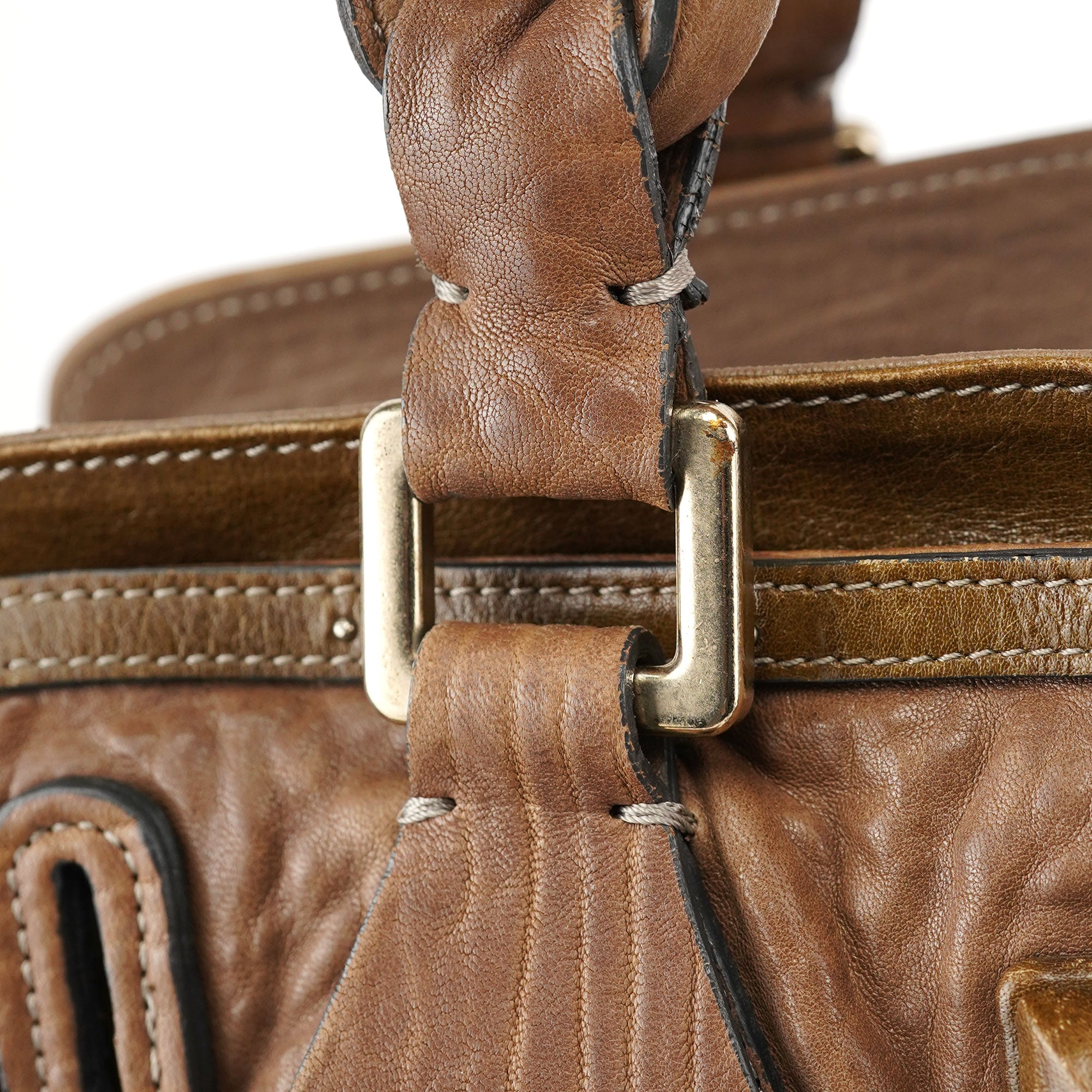 Chloé Brown Studded Leather Tote Bag