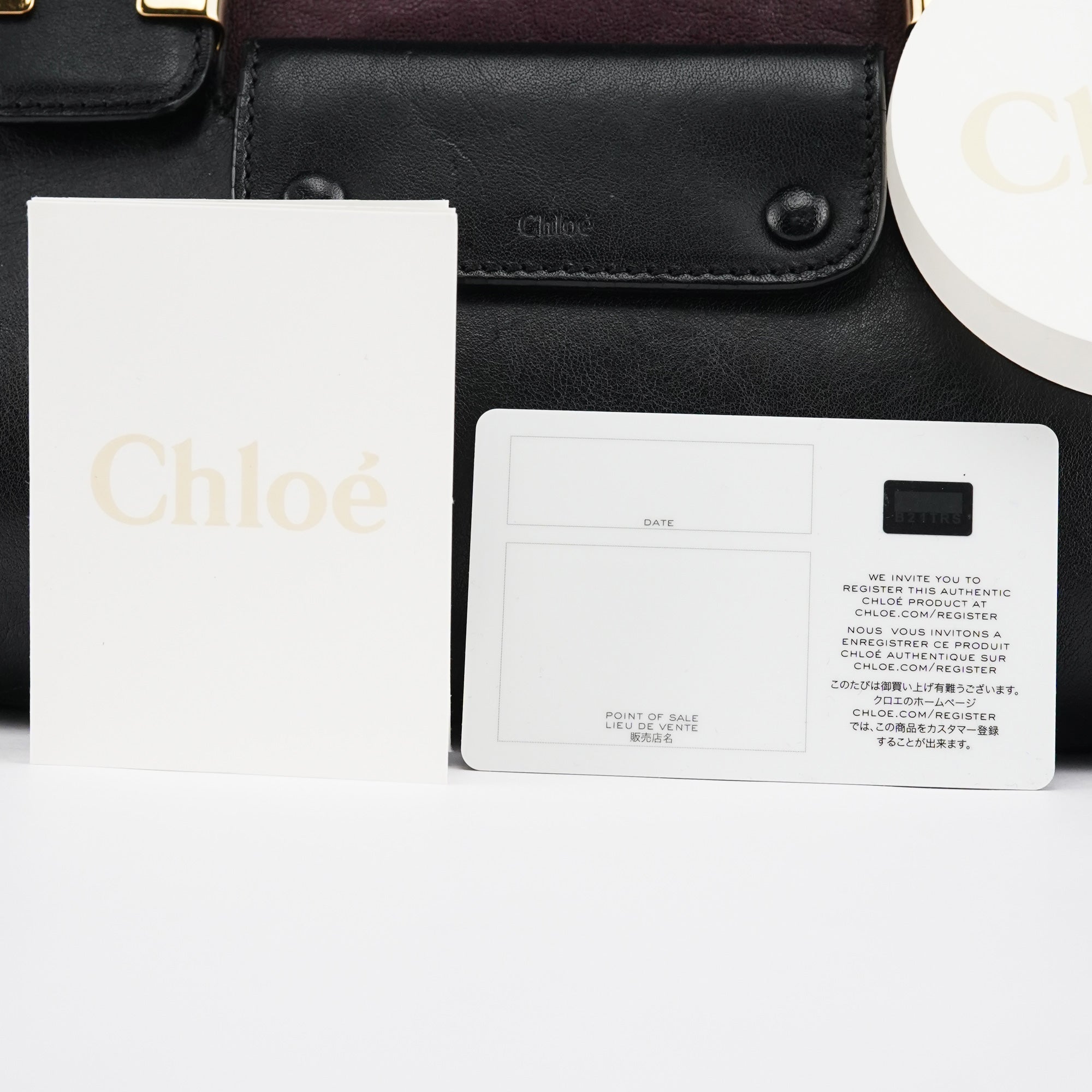 Chloe Burgundy Black Leather Alice 2-Way Bag