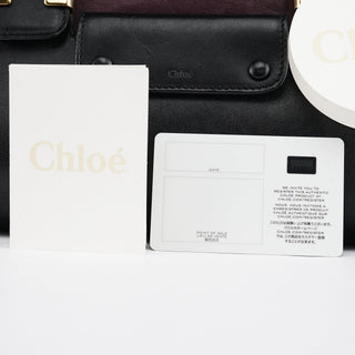 Chloe Burgundy Black Leather Alice 2-Way Bag