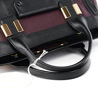 Chloe Burgundy Black Leather Alice 2-Way Bag