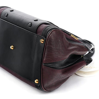 Chloe Burgundy Black Leather Alice 2-Way Bag
