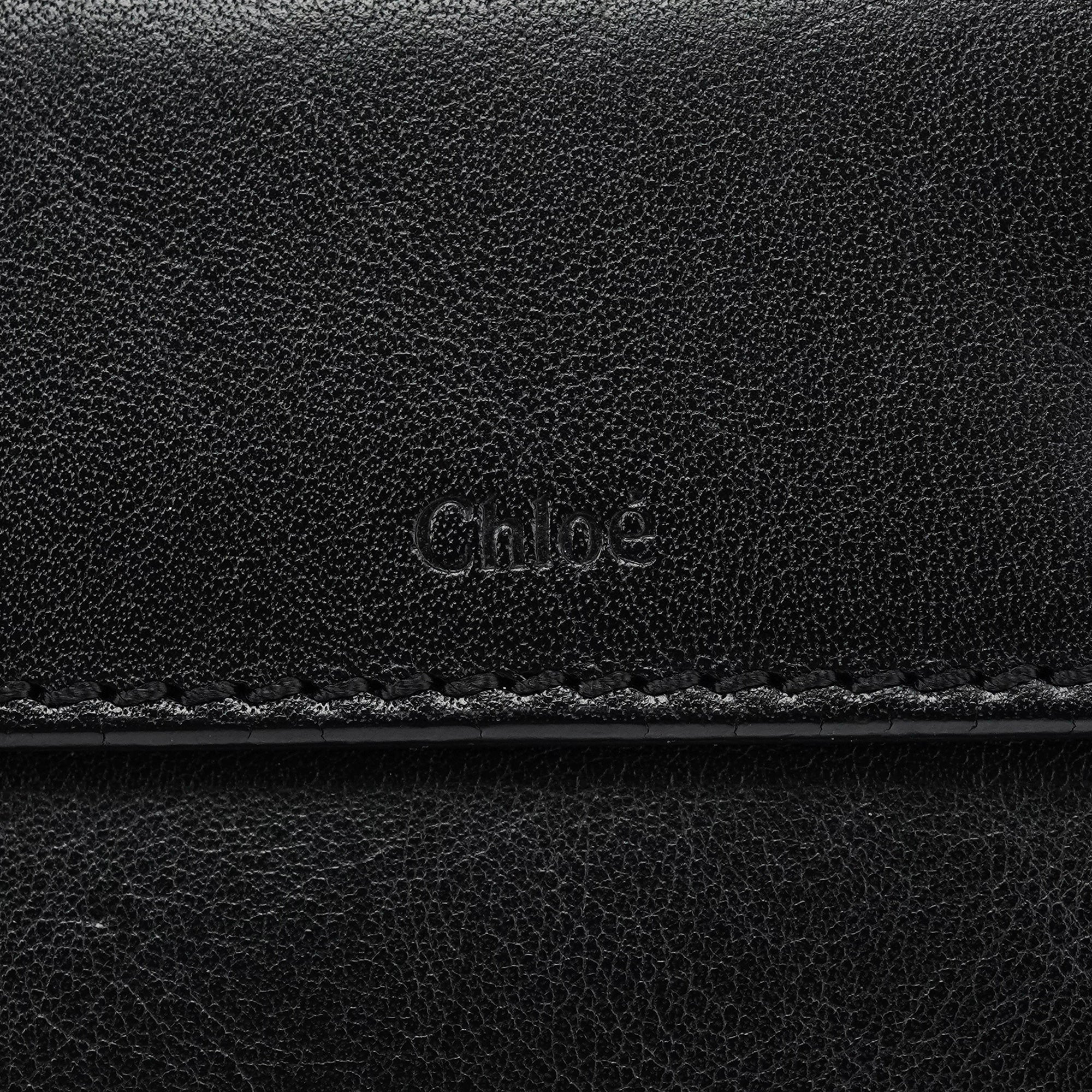 Chloe Burgundy Black Leather Alice 2-Way Bag