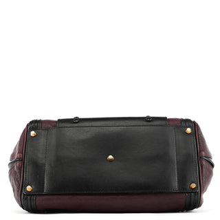 Chloe Burgundy Black Leather Alice 2-Way Bag