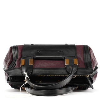 Chloe Burgundy Black Leather Alice 2-Way Bag